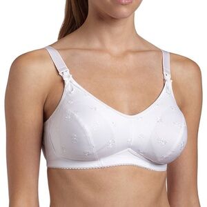 NEW Anita Maternity Floral Embroidered Nursing Clip Bra 5052 White 006
